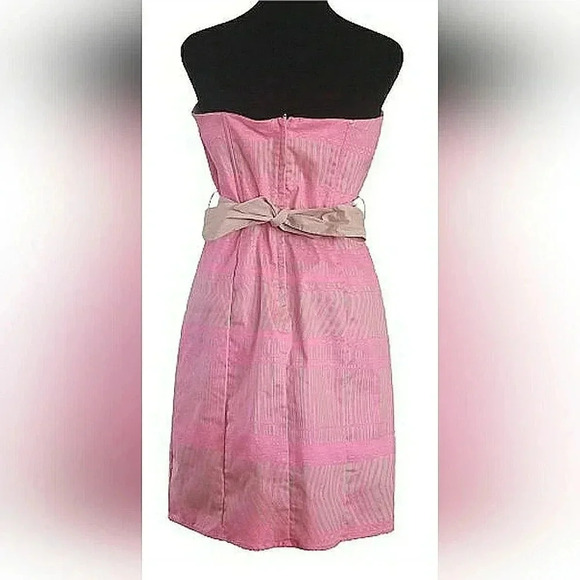 Elegant Holiday Chic Pink 12 Strapless Soft Stretch Formal Events Dress - Picture 4 of 7